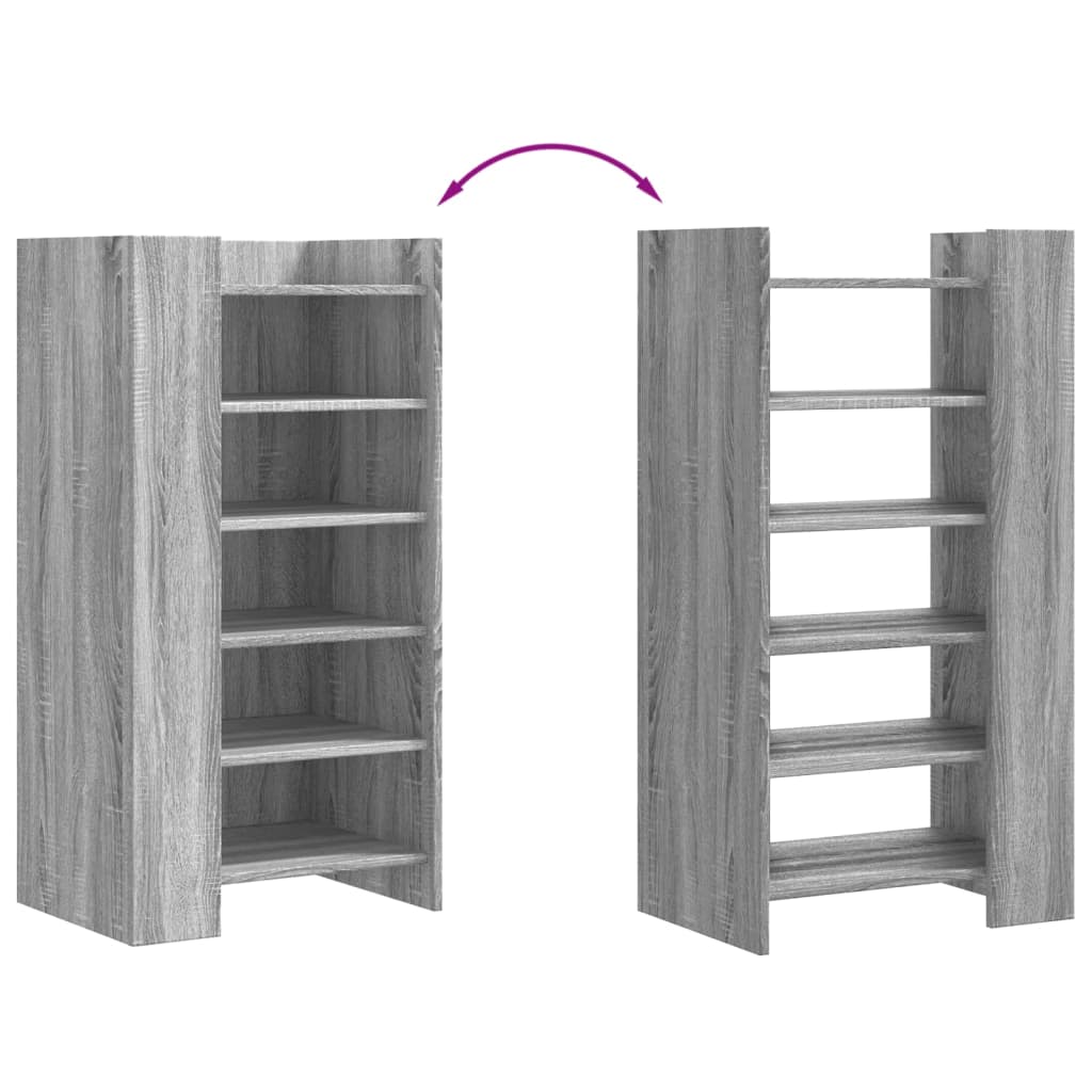 Scarpiera Grigio Sonoma 52x37,5x100 cm in Legno Multistrato - homemem39