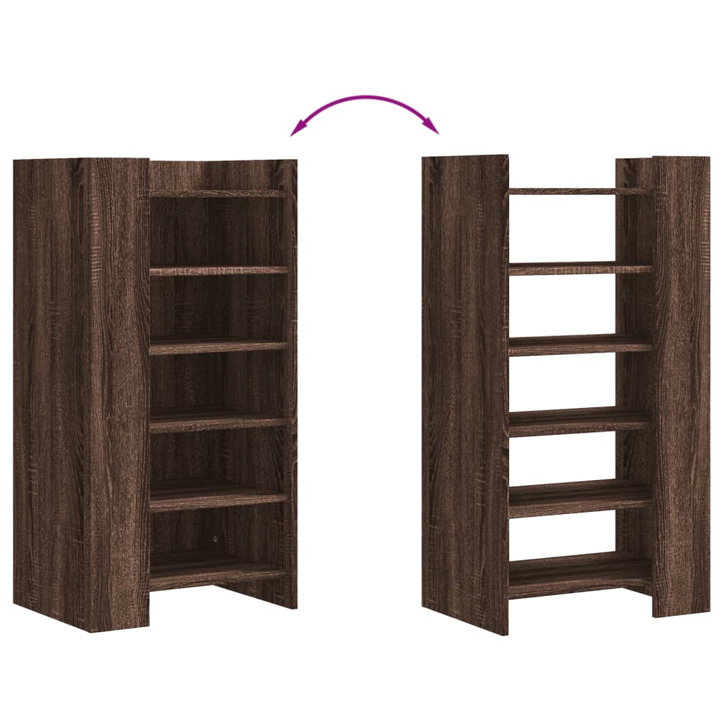 Scarpiera Rovere Marrone 52x37,5x100 cm in Legno Multistrato - homemem39