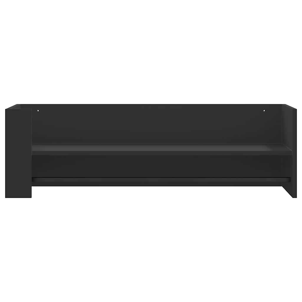 Scaffale a Parete Nero 100x35x30,5 cm in Legno Multistrato