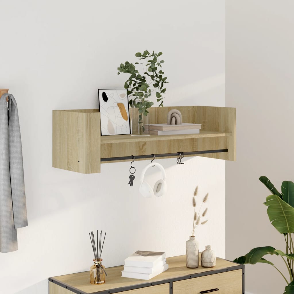 Scaffale a Parete Rovere Sonoma 100x35x30,5cm Legno Multistrato | homemem39