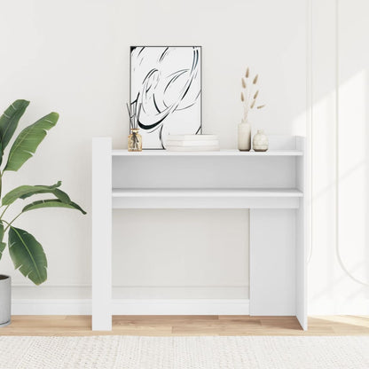 Tavolino Consolle Bianco 100x35x90 cm in Legno Multistrato | homemem39