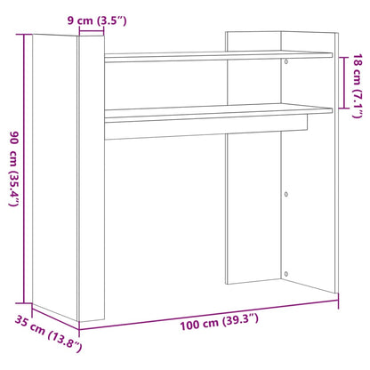 Tavolino Consolle Bianco 100x35x90 cm in Legno Multistrato - homemem39