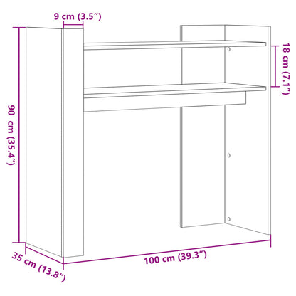 Tavolo Consolle Rovere Sonoma 100x35x90 cm in Legno Multistrato | homemem39