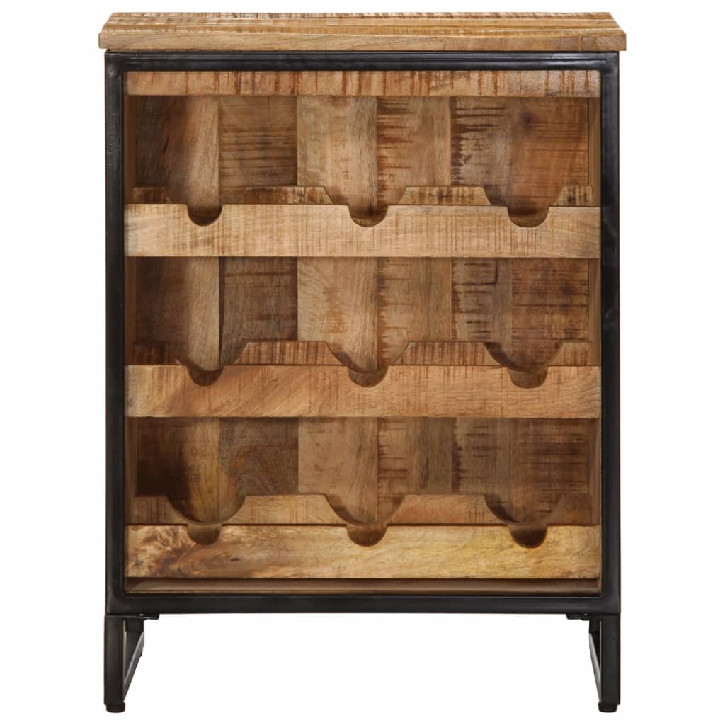 Portabottiglie per 9 Bottiglie 55x33x70 cm Legno Massello Mango