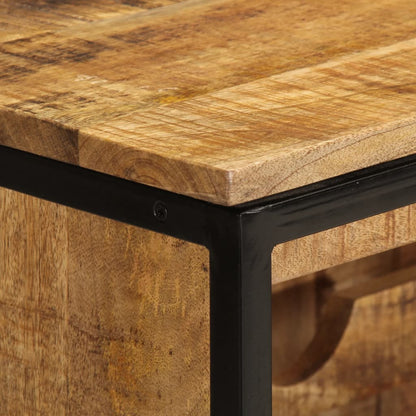 Portabottiglie per 9 Bottiglie 55x33x70 cm Legno Massello Mango