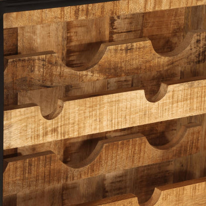Portabottiglie per 9 Bottiglie 55x33x70 cm Legno Massello Mango