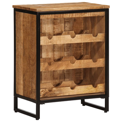 Portabottiglie per 9 Bottiglie 55x33x70 cm Legno Massello Mango