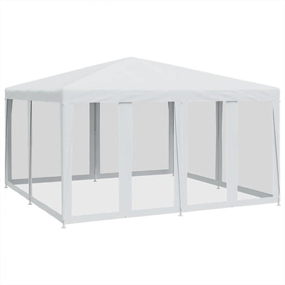 Tenda per Feste con 8 Pareti Laterali in Rete Bianco 4x4 m HDPE | homemem39