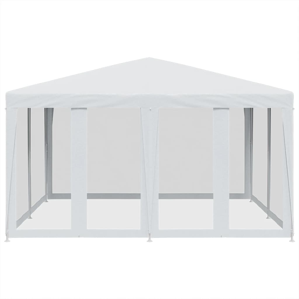 Tenda per Feste con 8 Pareti Laterali in Rete Bianco 4x4 m HDPE | homemem39