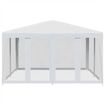 Tenda per Feste con 8 Pareti Laterali in Rete Bianco 4x4 m HDPE | homemem39