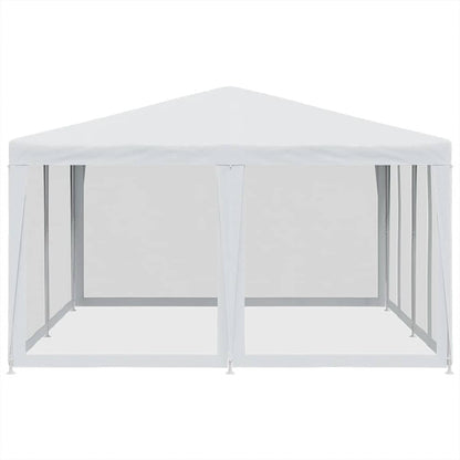 Tenda per Feste con 8 Pareti Laterali in Rete Bianco 4x4 m HDPE