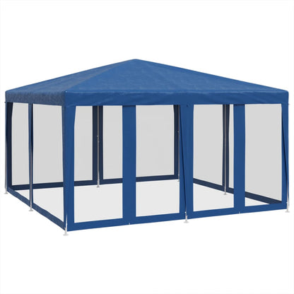 Tenda per Feste con 8 Pareti Laterali in Rete Blu 4x4 m HDPE | homemem39