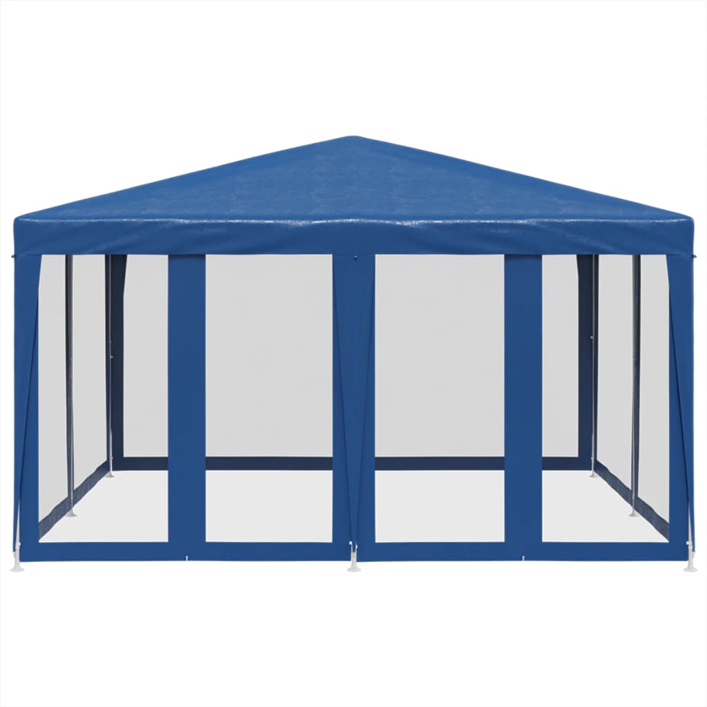 Tenda per Feste con 8 Pareti Laterali in Rete Blu 4x4 m HDPE | homemem39