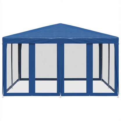 Tenda per Feste con 8 Pareti Laterali in Rete Blu 4x4 m HDPE | homemem39