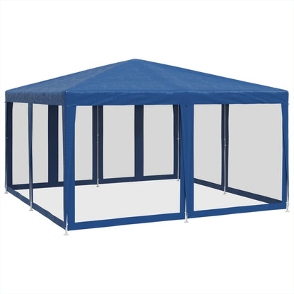 Tenda per Feste con 8 Pareti Laterali in Rete Blu 4x4 m HDPE | homemem39