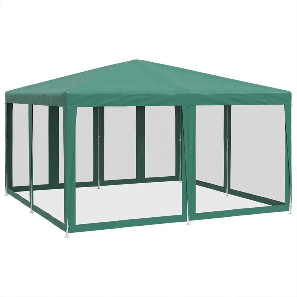 Tenda per Feste con 8 Pareti Laterali in Rete Verde 4x4 m HDPE | homemem39