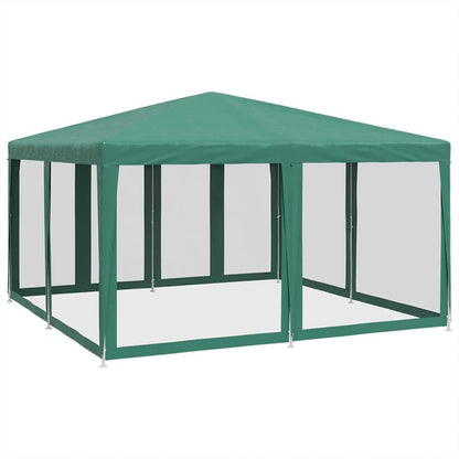 Tenda per Feste con 8 Pareti Laterali in Rete Verde 4x4 m HDPE | homemem39