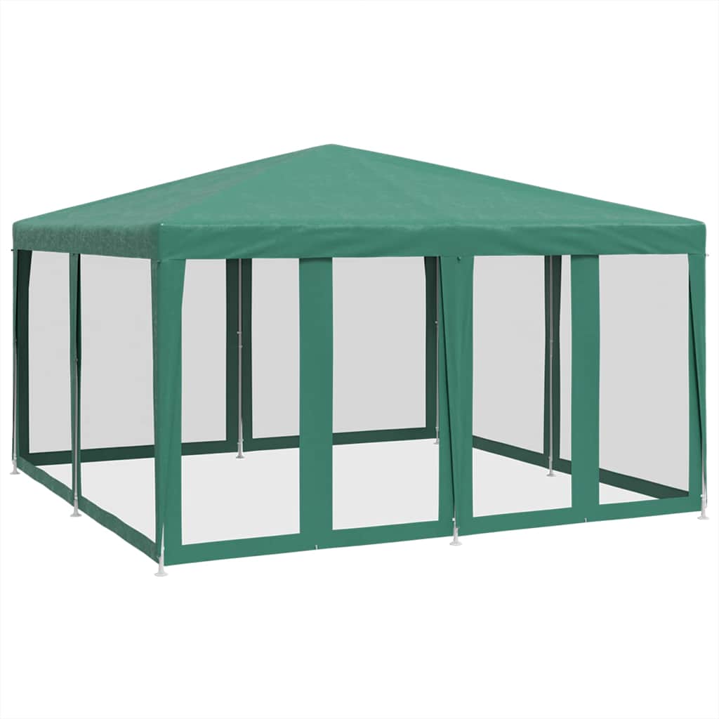 Tenda per Feste con 8 Pareti Laterali in Rete Verde 4x4 m HDPE | homemem39
