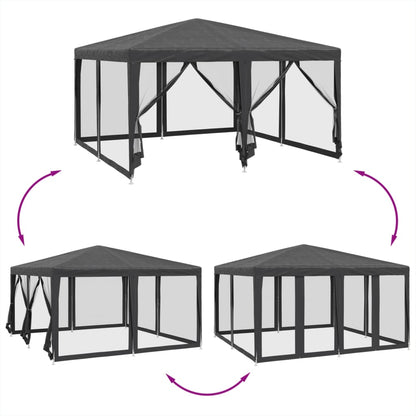 Tenda per Feste con 8 Pareti in Rete Antracite 4x4 m in HDPE | homemem39