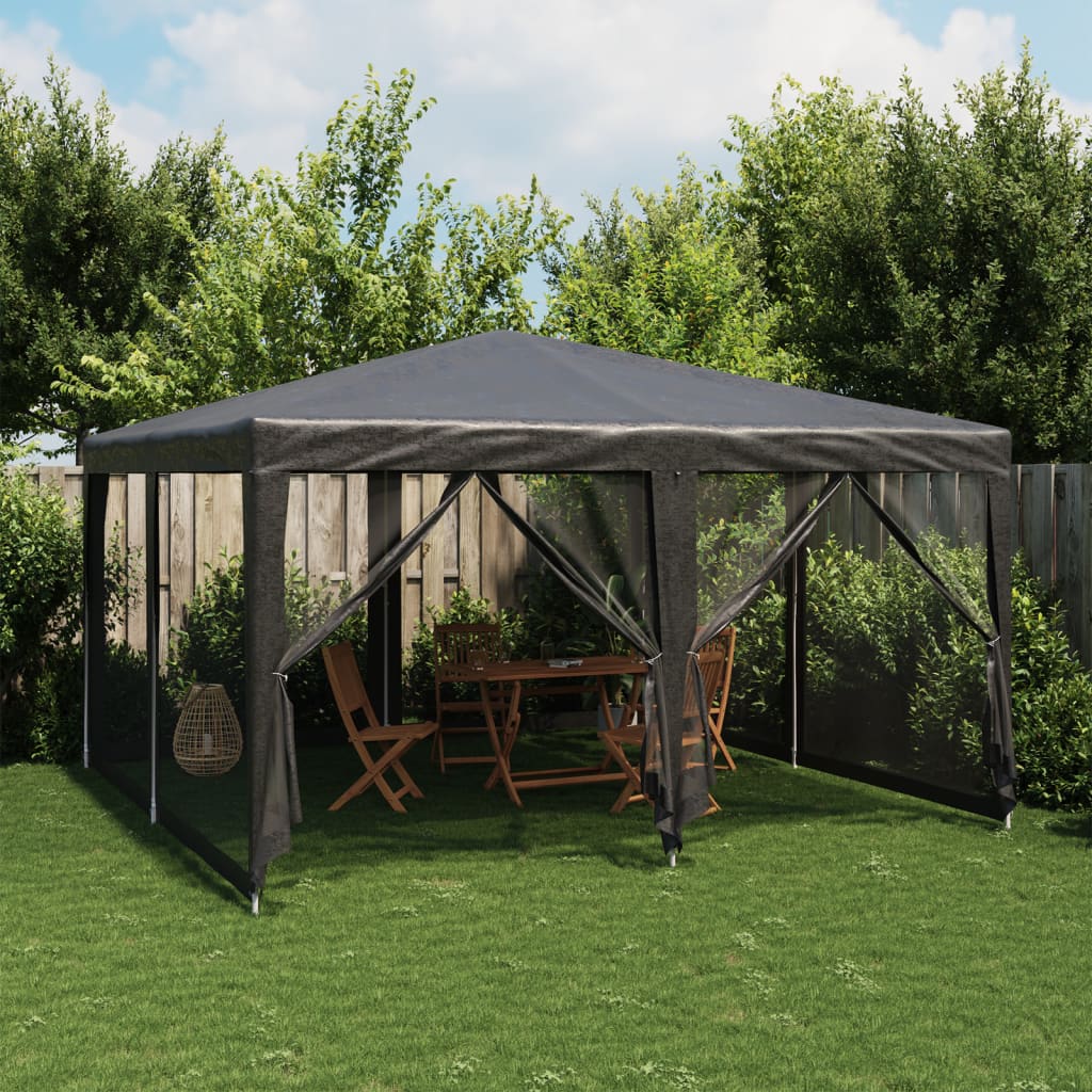 Tenda per Feste con 8 Pareti in Rete Antracite 4x4 m in HDPE | homemem39