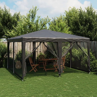 Tenda per Feste con 8 Pareti in Rete Antracite 4x4 m in HDPE | homemem39