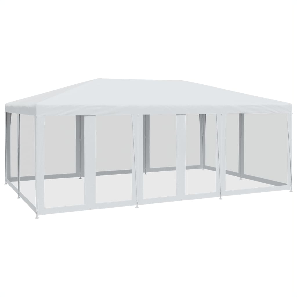 Tenda per Feste con 10 Pareti Laterali in Rete Bianca 6x4m HDPE | homemem39