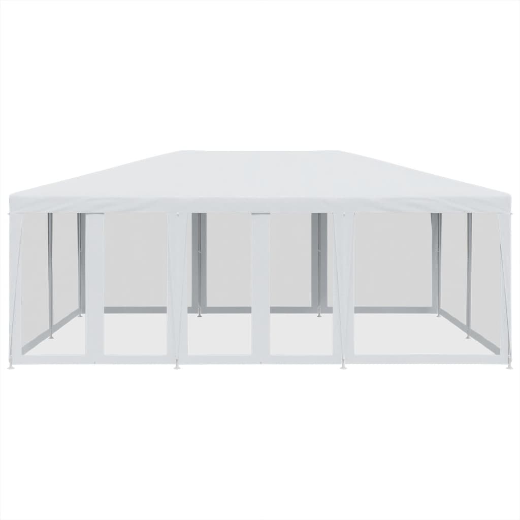 Tenda per Feste con 10 Pareti Laterali in Rete Bianca 6x4m HDPE | homemem39