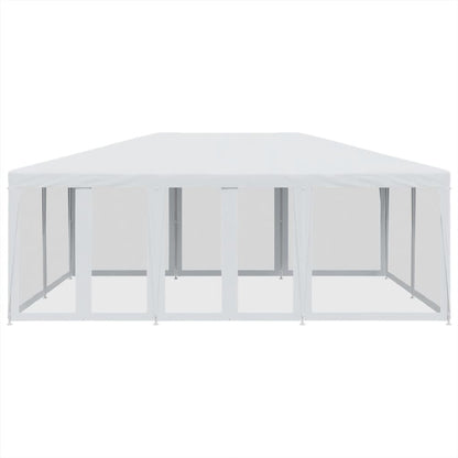 Tenda per Feste con 10 Pareti Laterali in Rete Bianca 6x4m HDPE | homemem39