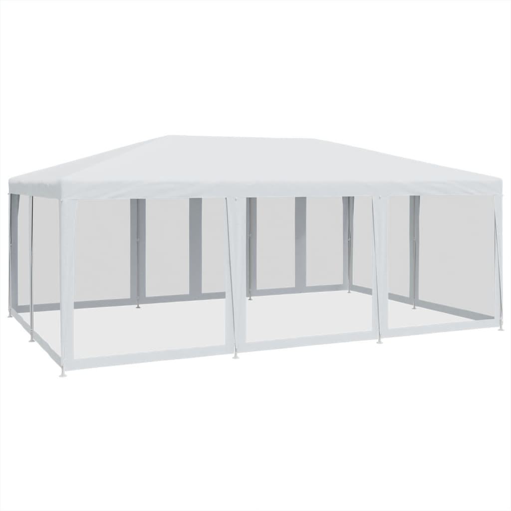 Tenda per Feste con 10 Pareti Laterali in Rete Bianca 6x4m HDPE | homemem39