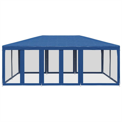 Tenda per Feste con 10 Pareti Laterali in Rete Blu 6x4 m HDPE | homemem39