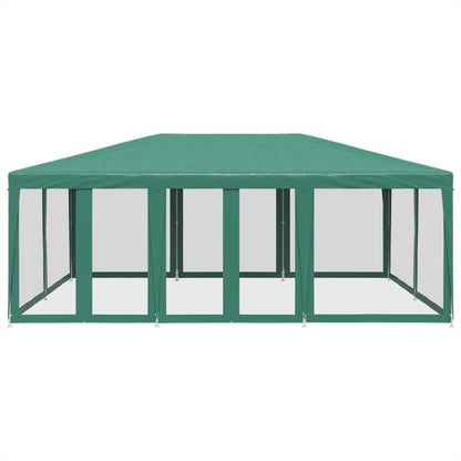 Tenda per Feste con 10 Pareti Laterali in Rete Verde 6x4 m HDPE | homemem39