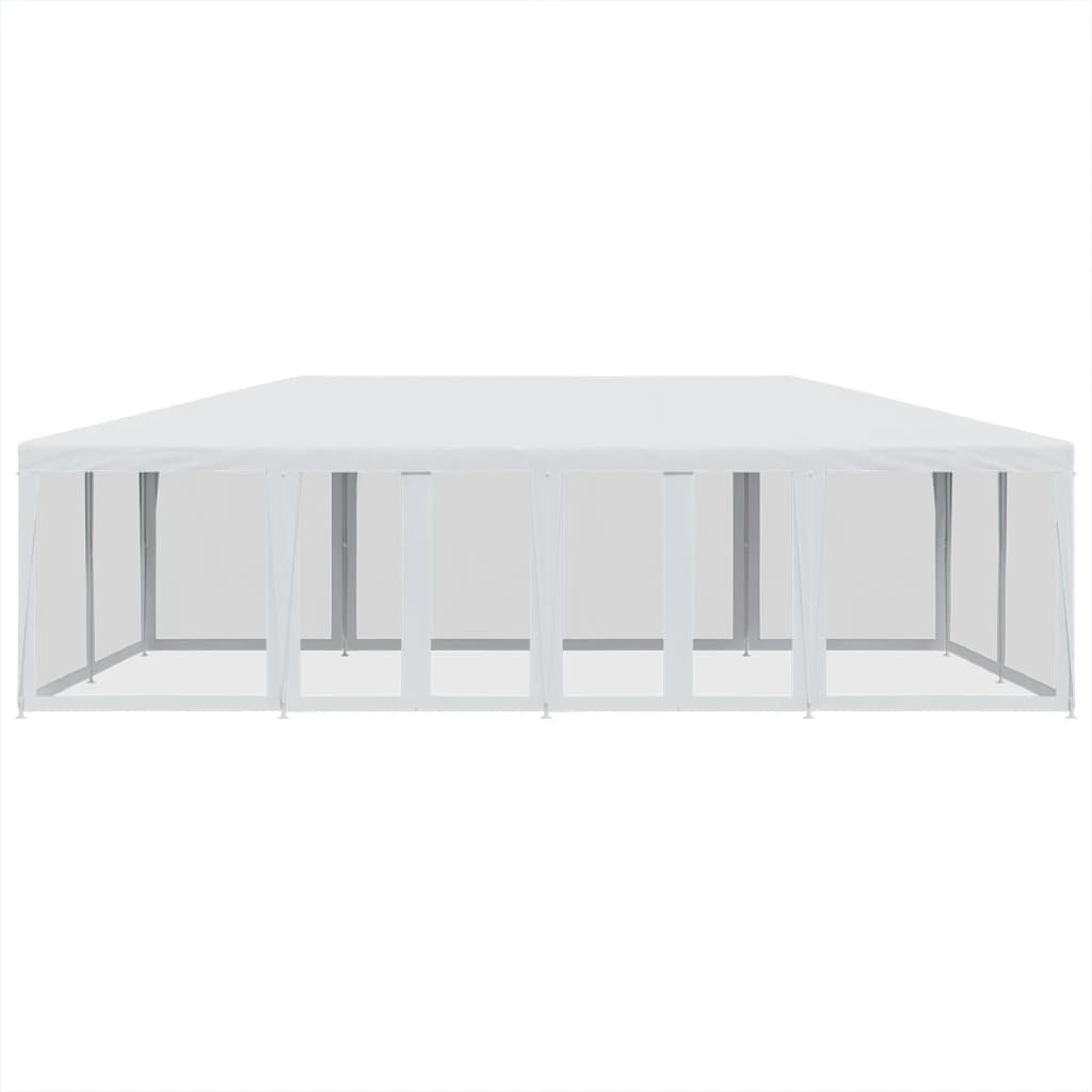 Tenda per Feste con 12 Pareti Laterali in Rete Bianco 8x4m HDPE | homemem39