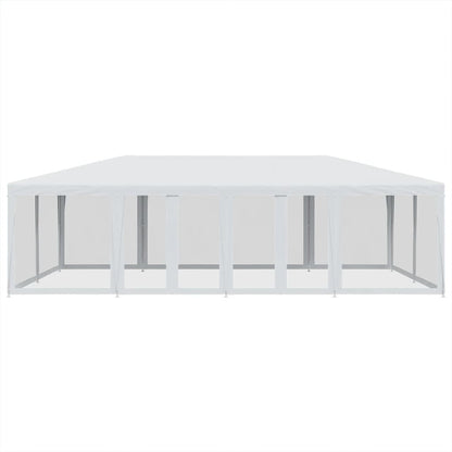 Tenda per Feste con 12 Pareti Laterali in Rete Bianco 8x4m HDPE | homemem39