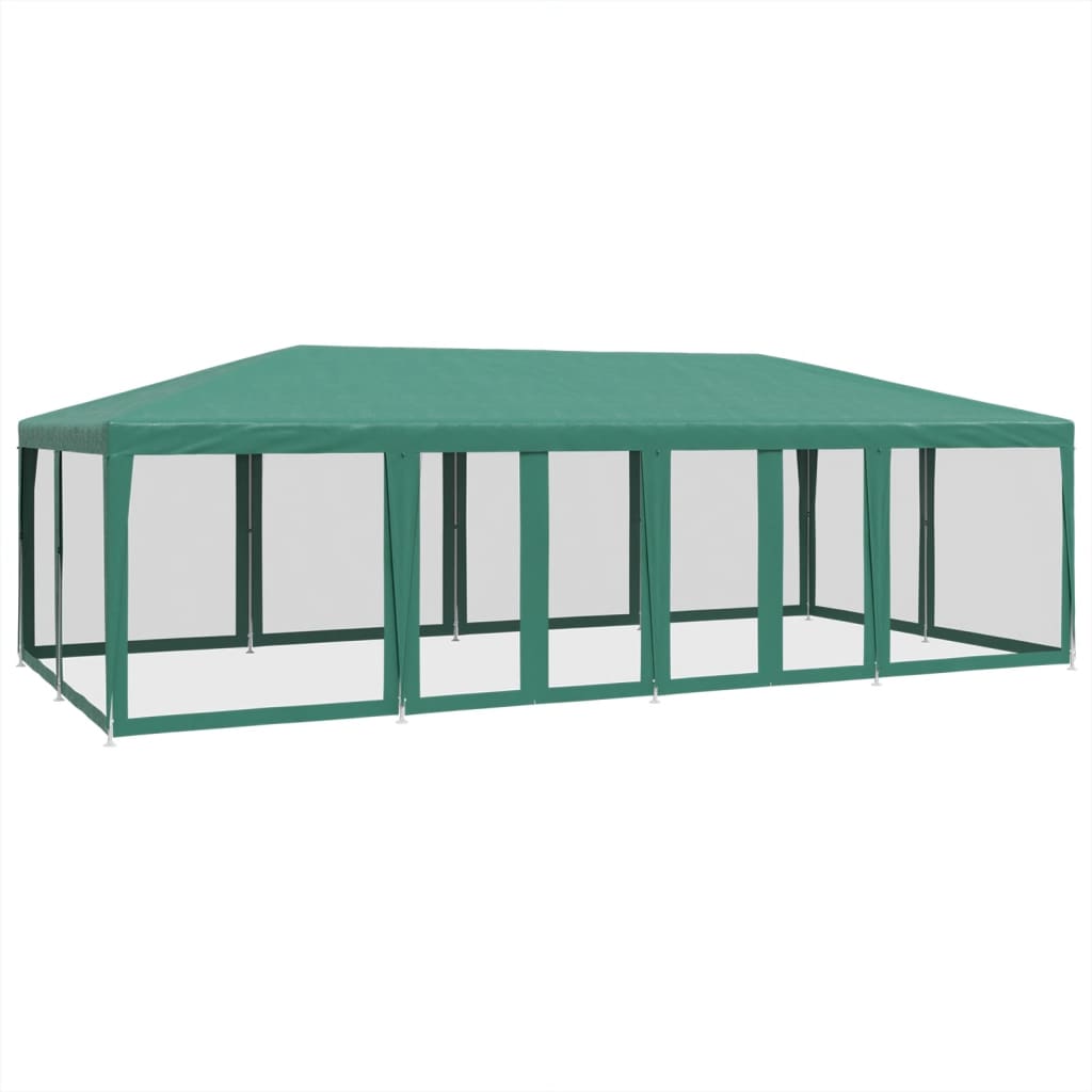Tenda per Feste con 12 Pareti Laterali in Rete Verde 8x4 m HDPE | homemem39