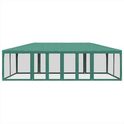 Tenda per Feste con 12 Pareti Laterali in Rete Verde 8x4 m HDPE | homemem39