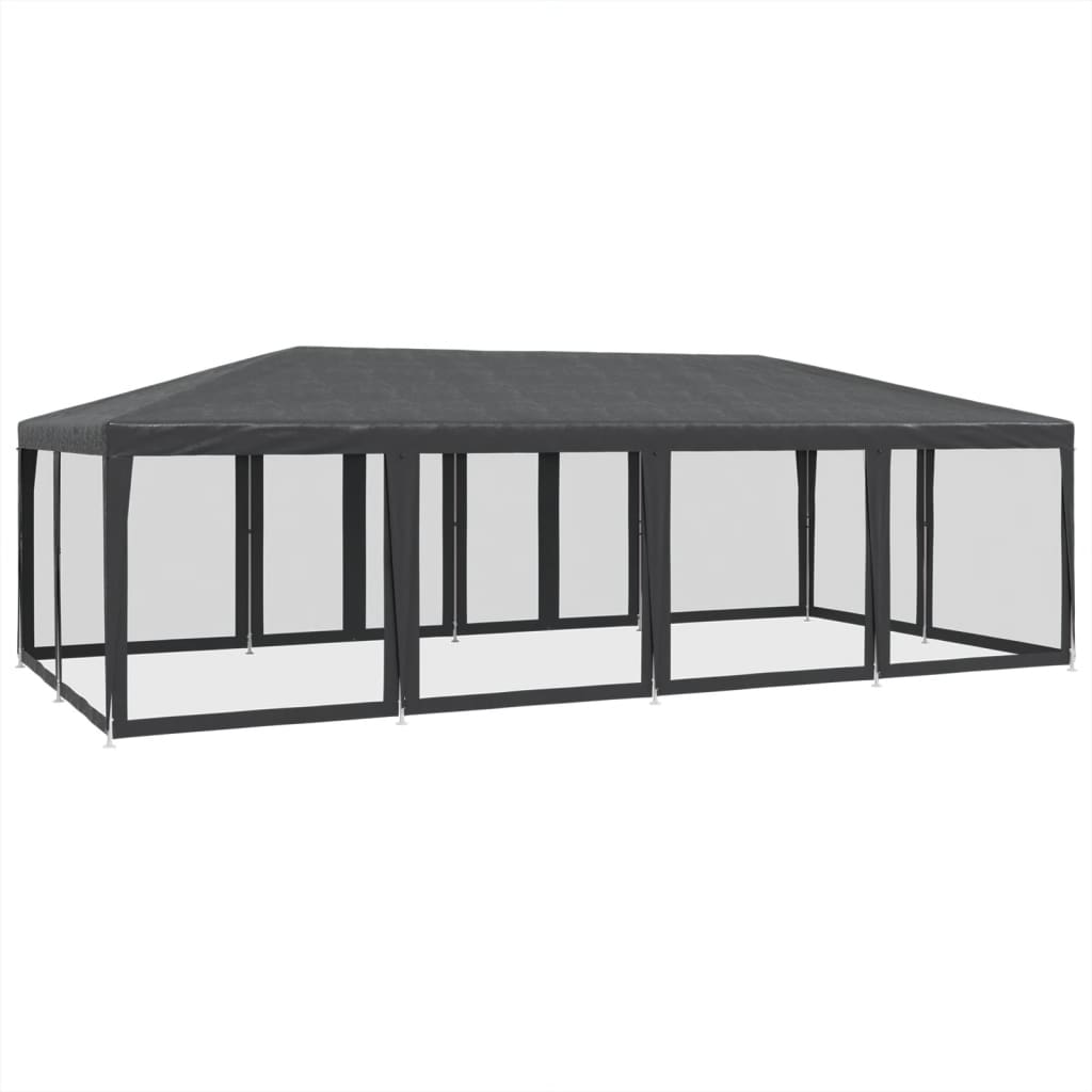 Tenda per Feste con 12 Pareti in Rete Antracite 8x4 m in HDPE | homemem39
