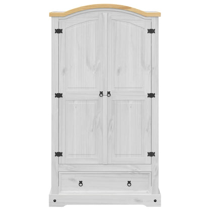 Armadio Corona Bianco 102x52x186 cm in Legno Massello di Pino
