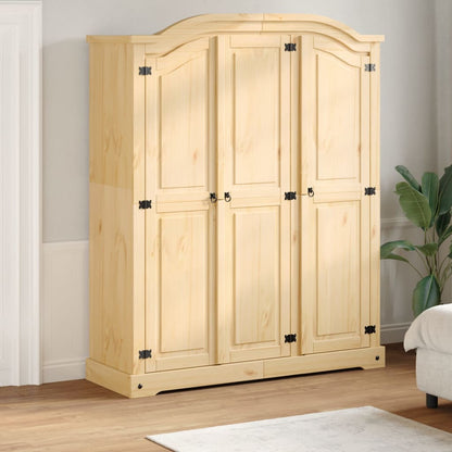 Corona wardrobe 151.5x52x186 cm in solid pine wood