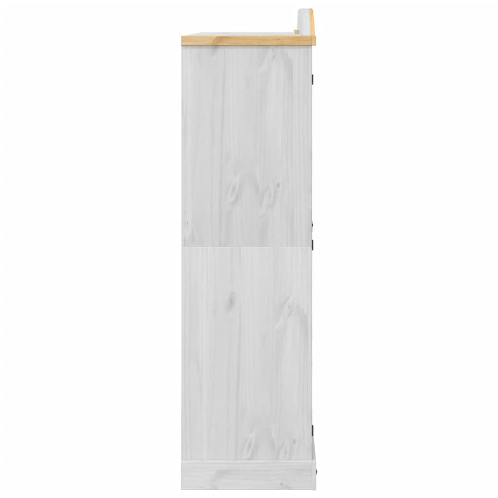 Armadio Corona Bianco 151,5x52x186 cm in Legno Massello di Pino - homemem39