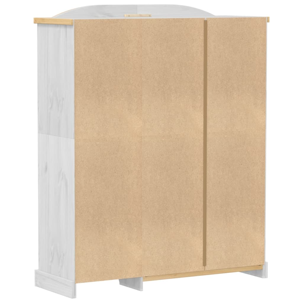 Armadio Corona Bianco 151,5x52x186 cm in Legno Massello di Pino | homemem39