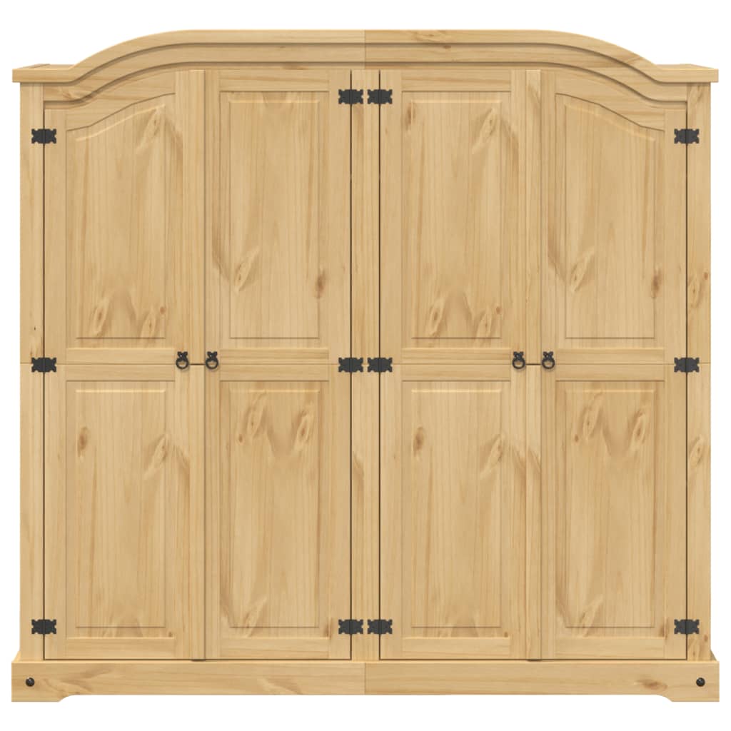 Armadio Corona 194x52x186 cm in Legno Massello di Pino - homemem39