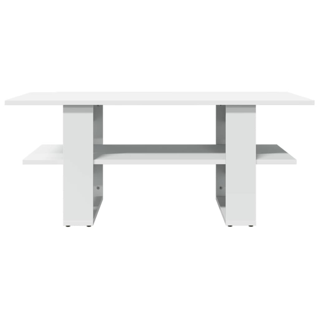Tavolino da Salotto Bianco 102x55x42 cm in Legno Multistrato | homemem39
