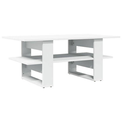 Tavolino da Salotto Bianco 102x55x42 cm in Legno Multistrato | homemem39
