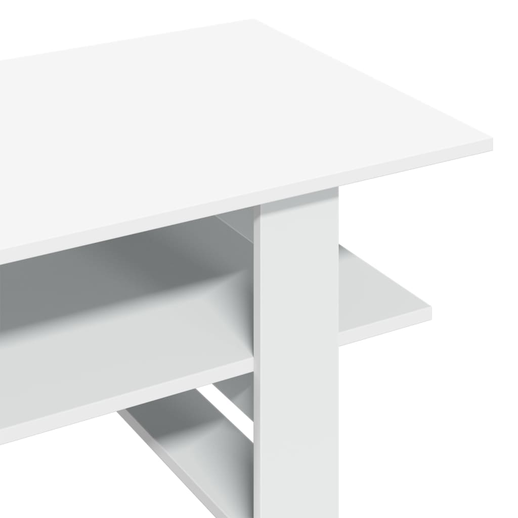 Tavolino da Salotto Bianco 102x55x42 cm in Legno Multistrato | homemem39