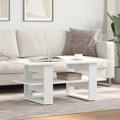 Tavolino da Salotto Bianco 102x55x42 cm in Legno Multistrato | homemem39
