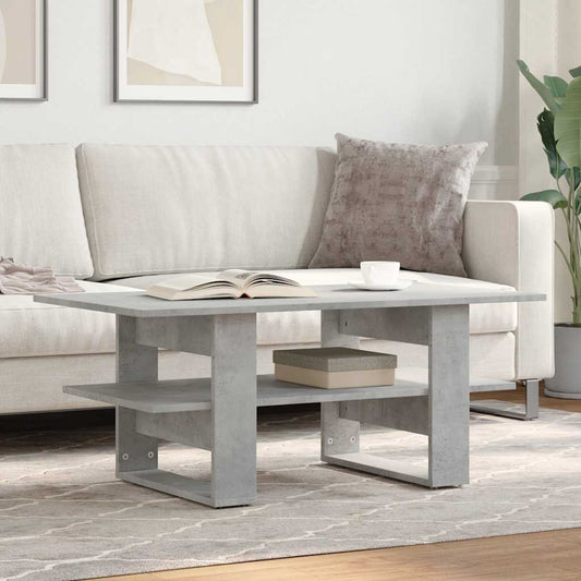 Tavolino Salotto Grigio Cemento 102x55x42 cm Legno Multistrato | homemem39