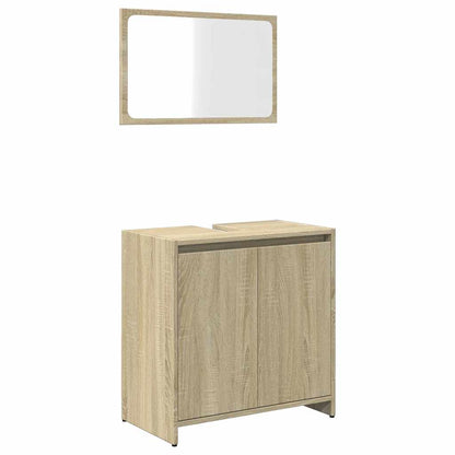 Set Mobili da Bagno 2 pz Rovere Sonoma in Legno Multistrato | homemem39