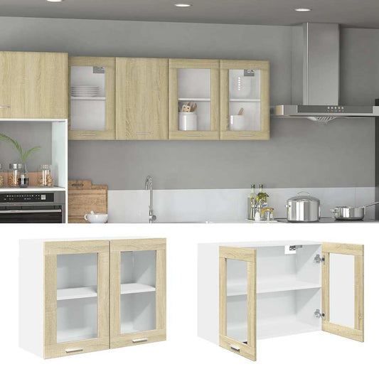 Mobile Pensile “Lyon” Vetro Rovere Sonoma 80x31x60cm | homemem39