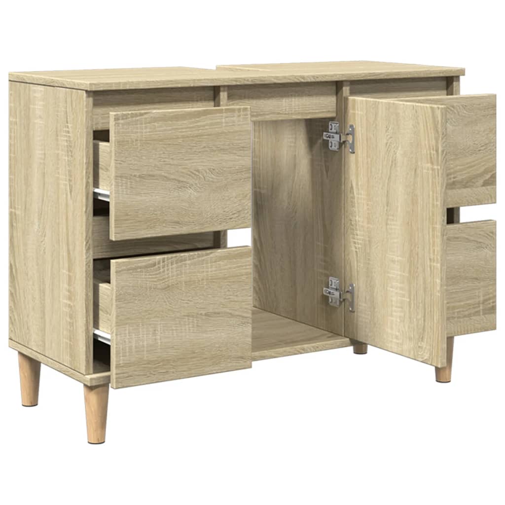 Mobile Lavabo Rovere Sonoma 80x33x60 cm in Legno Multistrato | homemem39
