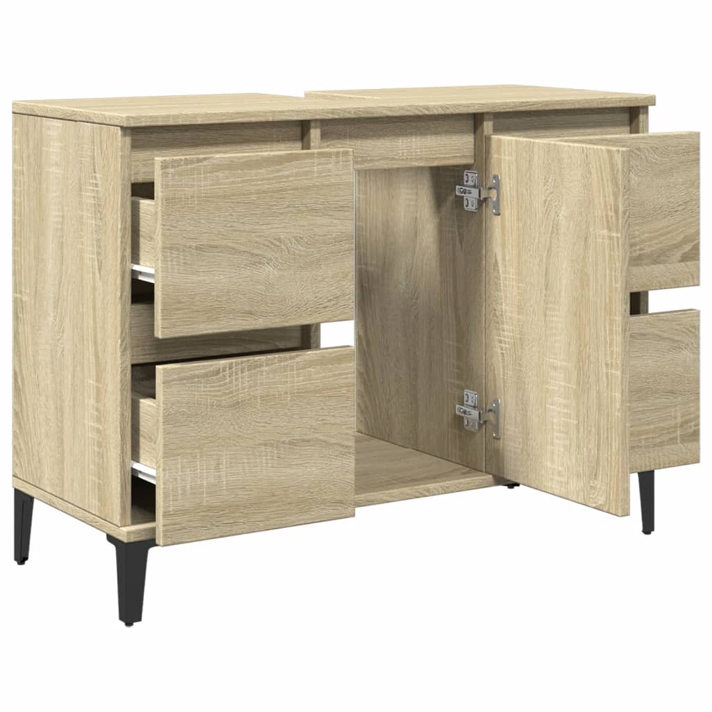 Mobile Lavabo Rovere Sonoma 80x33x60 cm in Legno Multistrato | homemem39